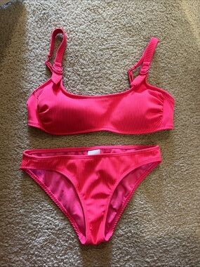 Women’s Xhilaration Ribbed Hardware Strap Bralette Bikini Top & Bottom